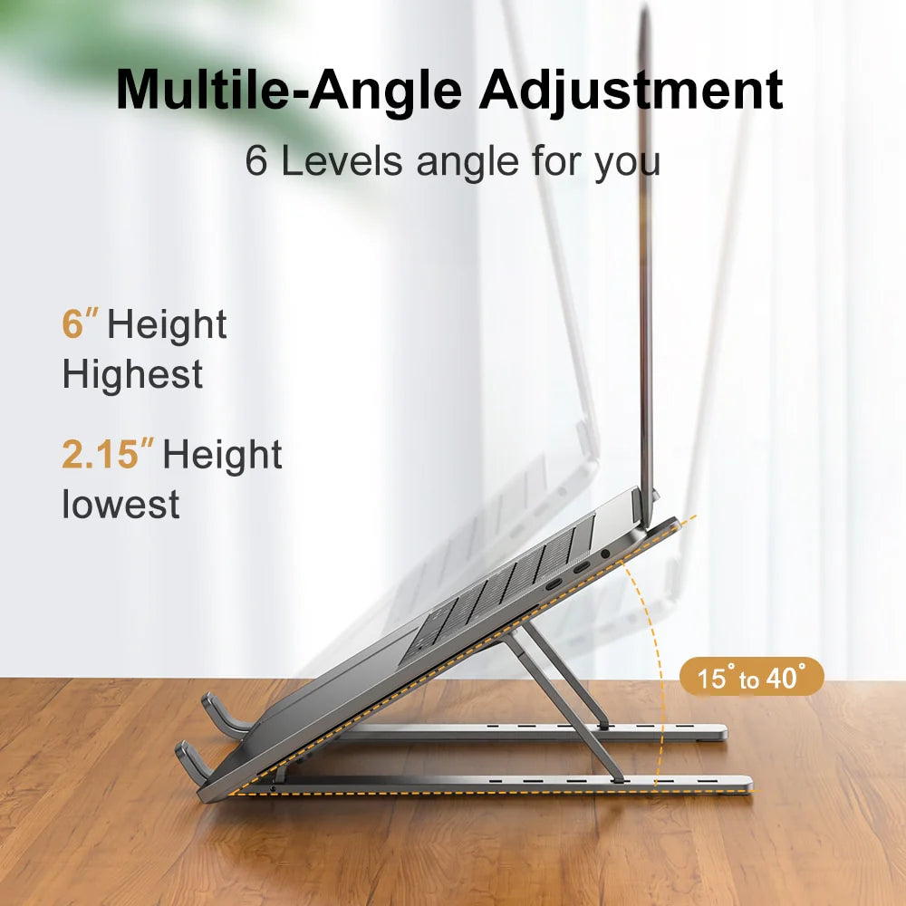 Nulaxy C4 Adjustable Laptop Stand – Ergonomic & Portable for 10-15.6” Laptops in KSA