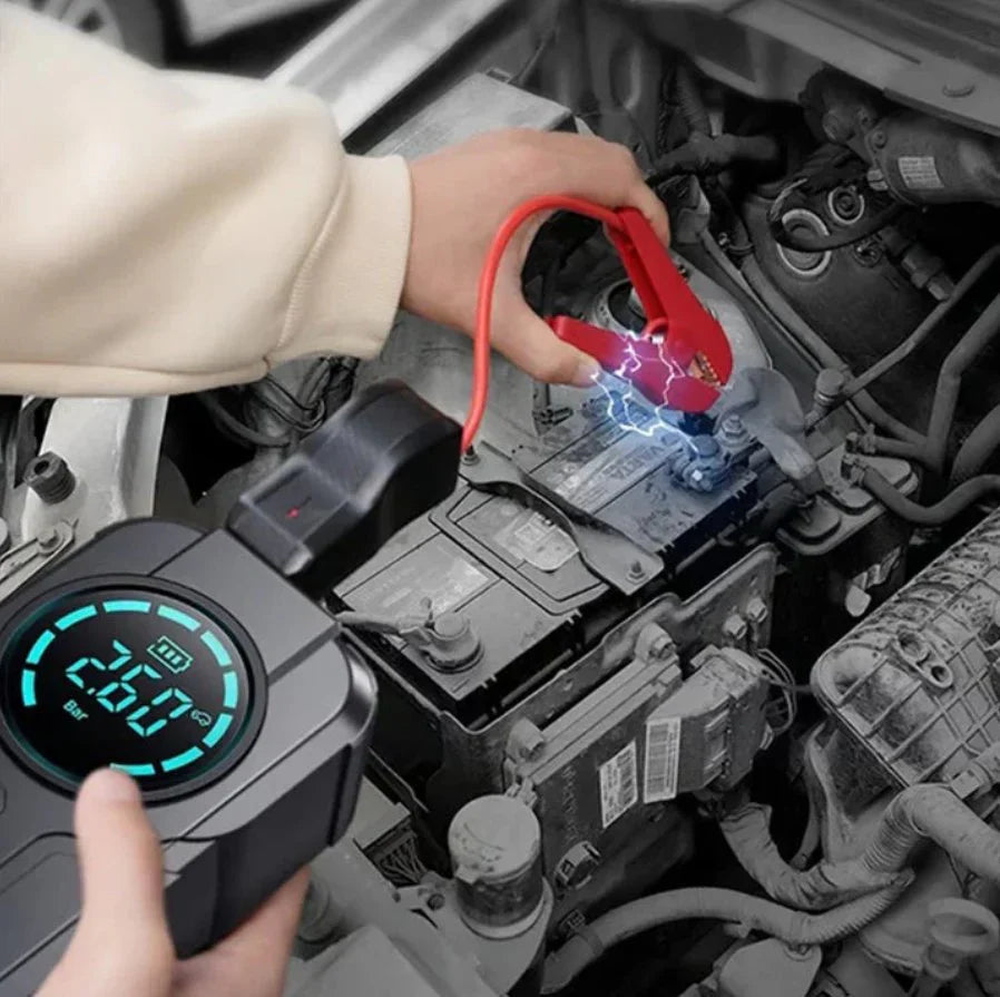 BUVAYE Portable Jump Starter & Air Pump – Multi-Function Car Emergency Tool in KSA