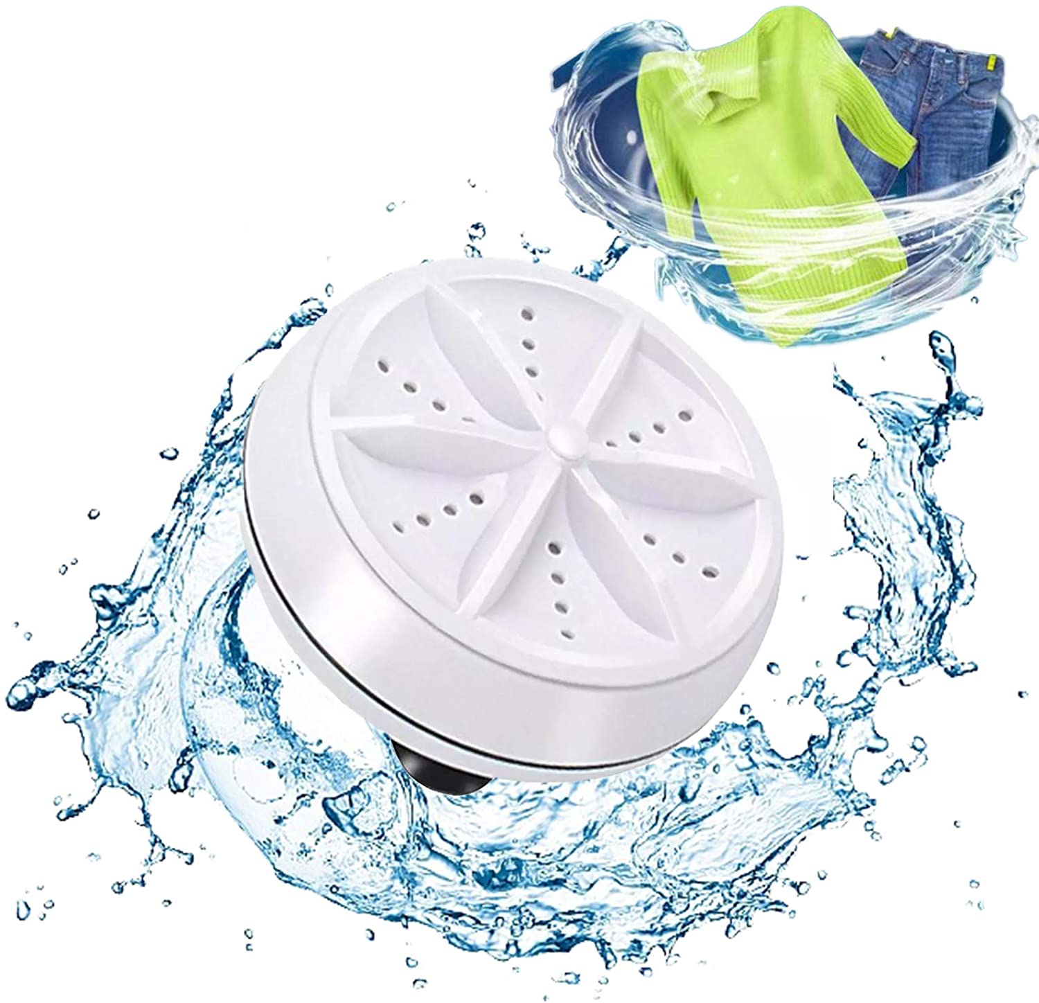 2-in-1 Mini Portable Ultrasonic Washing Machine – Compact Cleaner for Clothes, Jewelry & More