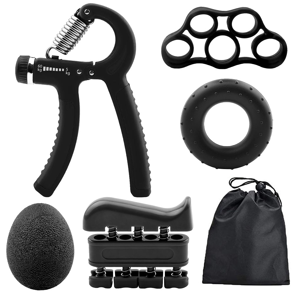 6-in-1 Hand Grip Strengthener Kit – Adjustable Resistance, Finger Exercisers & Therapy Tools