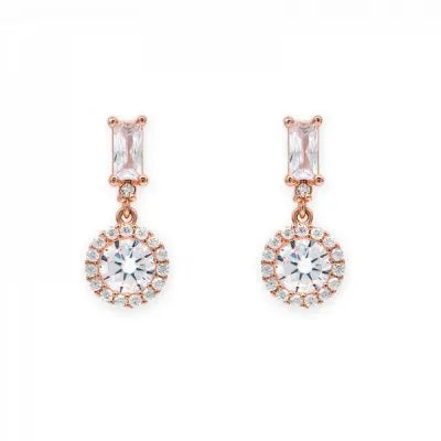 Alicia Boone Bella Vista Earrings – Rose Gold Crystal Studs AB-050