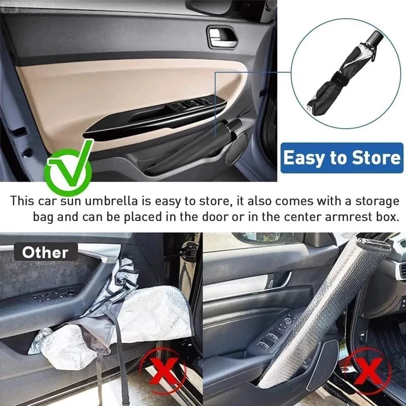 Premium Car Windshield Umbrella Sun Shade – Protect Your Car & Stay Cool in KSA