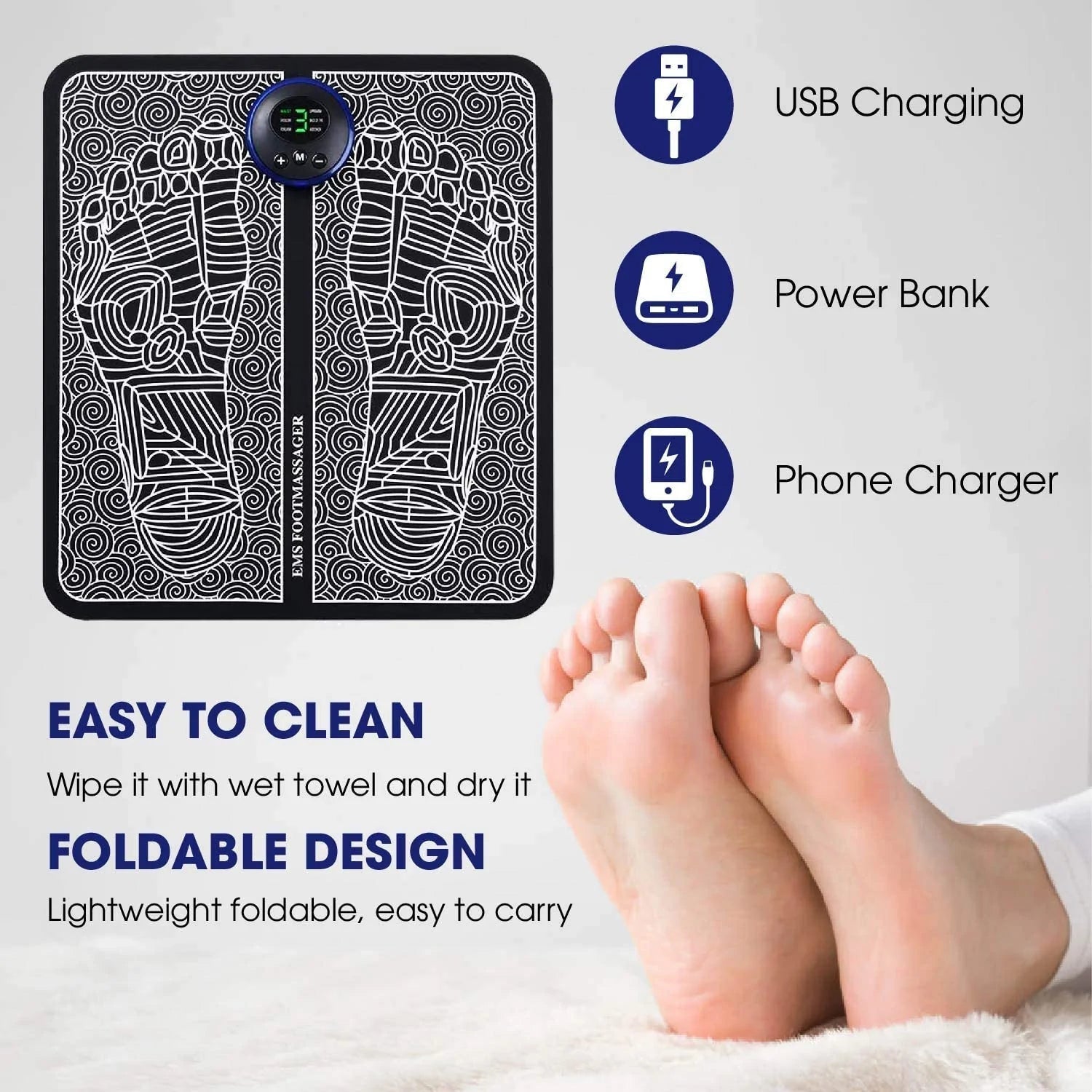 EMS Bioelectric Electric Foot Massager – Relieve Swelling & Improve Circulation in KSA