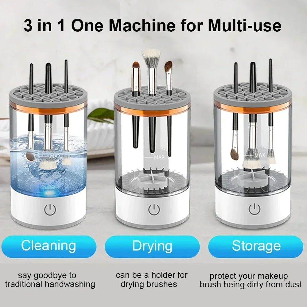 Automatic Multi Brush Cleaner – Dual Mode Cleaning & Drying for Makeup Brushes