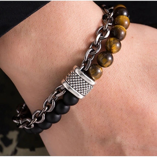 Unisex Beaded Chain Bracelet – Stylish Accessory for Men & Women