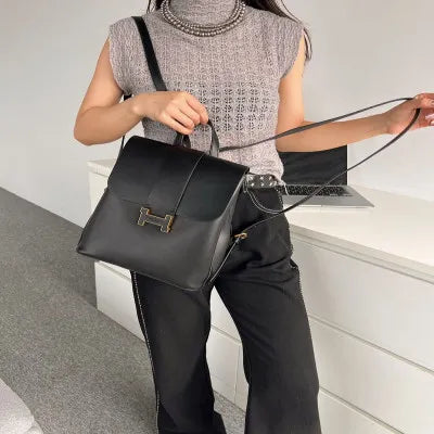Black Leather Women’s Backpack – Stylish, Durable & Versatile Bag for Everyday Use