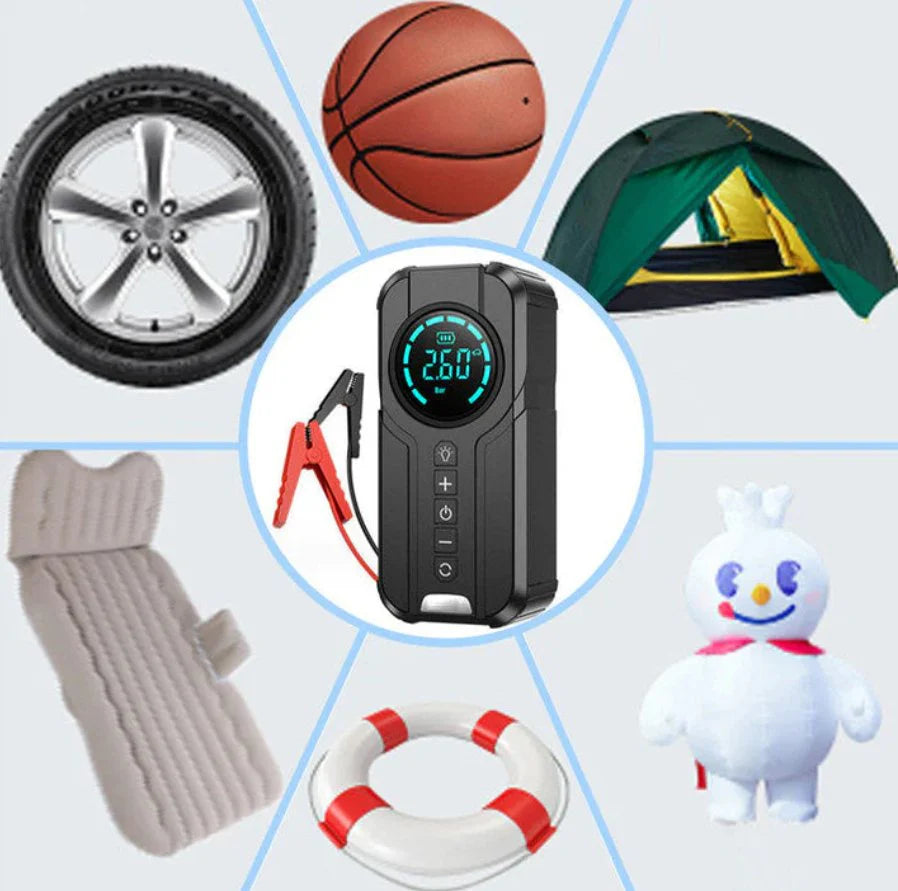 BUVAYE Portable Jump Starter & Air Pump – Multi-Function Car Emergency Tool in KSA