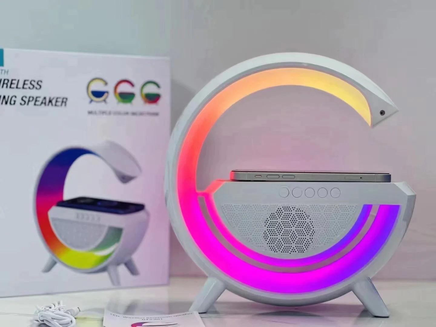 LED Wireless Charger Speaker – Stylish Audio & Wireless Charging in KSA