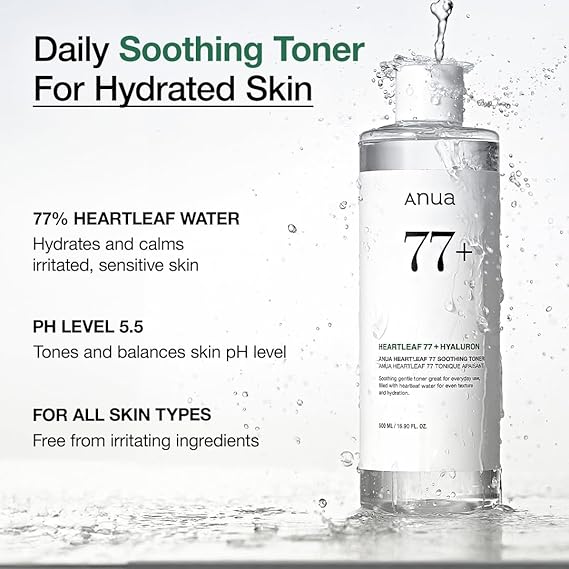 Anua Heartleaf 77 Soothing Toner – Hydrating & Calming Skincare
