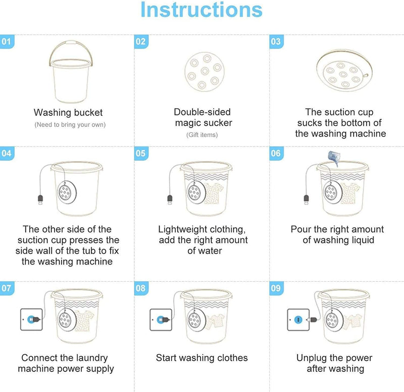 2-in-1 Mini Portable Ultrasonic Washing Machine – Compact Cleaner for Clothes, Jewelry & More